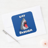 Schattigee retro haai - eet fascisme antifascist vierkante sticker (Envelop)