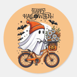 Schattigee Retro Halloween Ghost Herfst Ronde Sticker