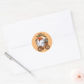 Schattigee Retro Halloween Ghost Herfst Ronde Sticker (Envelop)