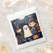 Schattigee Retro Halloween Kinder Ghost Pumpkin Bedankzakje (Geknipt)