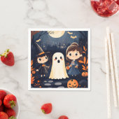 Schattigee Retro  Halloween Kinder Ghost Pumpkin Servet (Insitu)