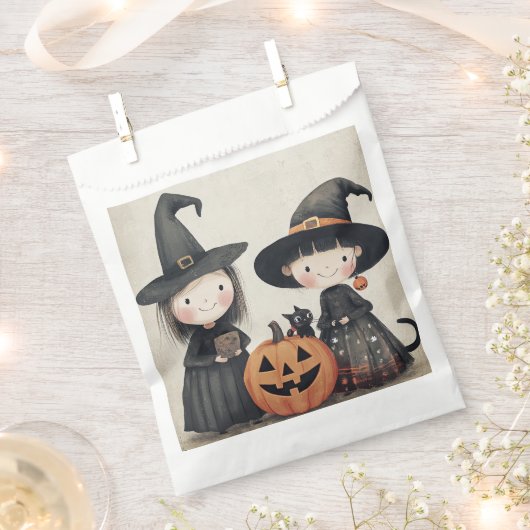 Schattigee Retro  Halloween Kinder Trick or treat Bedankzakje (Geknipt)