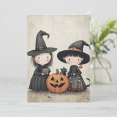 Schattigee Retro Halloween Kinder Trick or treat Kaart (Staand voorkant)