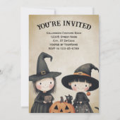 Schattigee Retro Halloween Kinder Trick or treat Kaart (Achterkant)