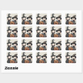 Schattigee Retro Halloween Kinder Trick or treat Vierkante Sticker (Vel)