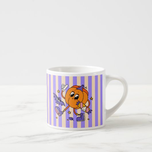 Schattigee Retro Halloween Pompoen Espresso Kop (Rechts)