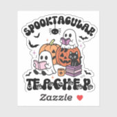 Schattigee Retro Halloween Spooktacular Teacher Sticker (Vel)