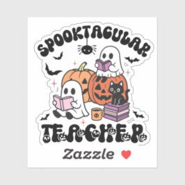 Schattigee Retro Halloween Spooktacular Teacher Sticker