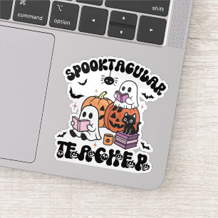 Schattigee Retro Halloween Spooktacular Teacher Sticker