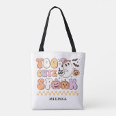 Schattigee retro halloween te Schattige om te spoo Tote Bag (Achterkant)