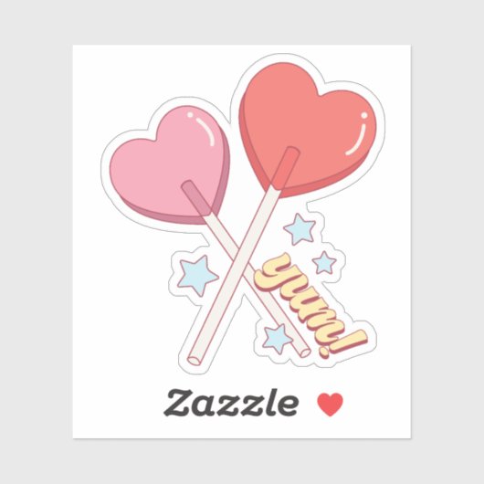 Schattigee Retro Hart Sucker Valentijnsdag Vinyl Sticker (Vel)