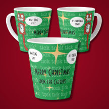 Schattigee Retro 'Het is Kerstmis" Kattenklok Cust