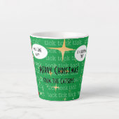 Schattigee Retro 'Het is Kerstmis" Kattenklok Cust Latte Mok (Voorkant)