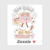 Schattigee retro hete meisjes gaan naar Therapy Vi Sticker (Vel)