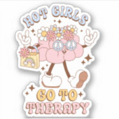 Schattigee retro hete meisjes gaan naar Therapy Vi Sticker (Voorkant)