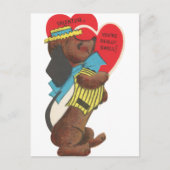 Schattigee retro  hond Valentijn Briefkaart (Voorkant)