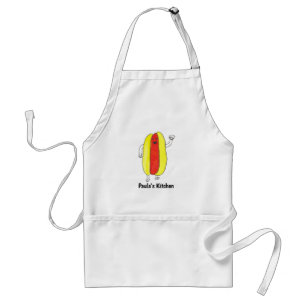 Schattigee Retro Hot Dog Illustratie Personalisere Standaard Schort