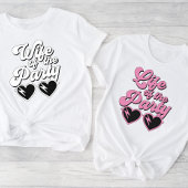 Schattigee Retro Hot Roze Script Bachelorette Part T-shirt