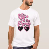 Schattigee Retro Hot Roze Script Bachelorette Part T-shirt (Voorkant)