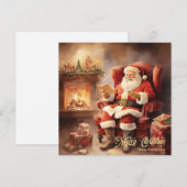 Schattigee Retro illustratie Sinterklaas lezen let Feestdagenkaart (Voorkant / Achterkant)