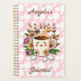 Schattigee Retro Kawaii Koffie en Bloemen Geperson Planner