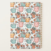 Schattigee Retro Kawaii Koffie en Bloemen Geperson Planner (Achterkant)