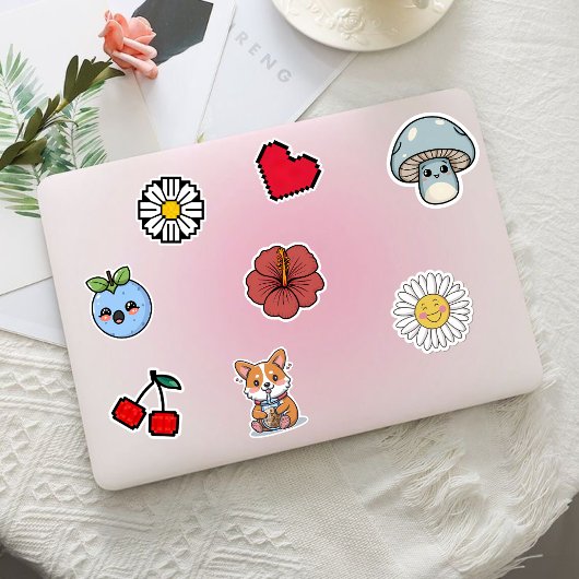 Schattigee retro kawaii stijl Sticker