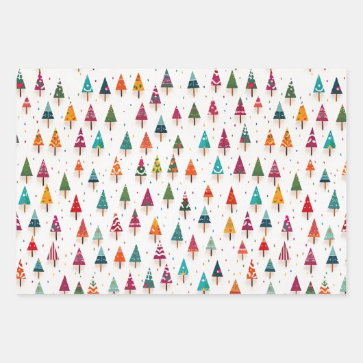Schattigee Retro kerstbomen inpakpapier (Voorkant 2)
