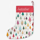 Schattigee Retro Kerstbomen Kerstkous Kleine Kerstsok (Achterkant)