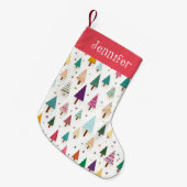 Schattigee Retro Kerstbomen Kerstkous Kleine Kerstsok (Voorkant (Hangend))