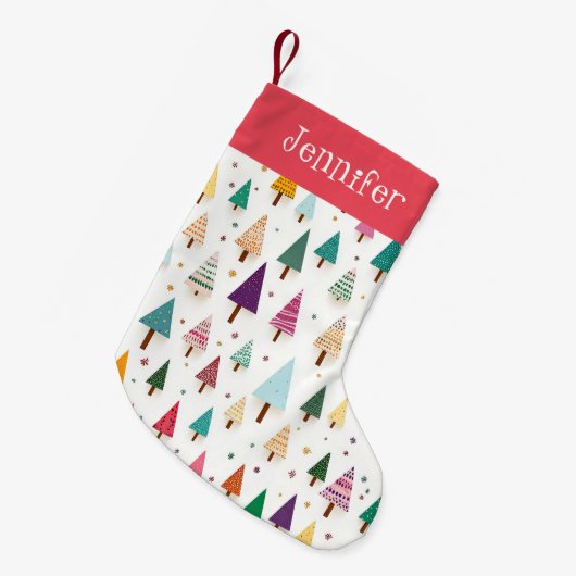 Schattigee Retro Kerstbomen Kerstkous Kleine Kerstsok (Voorkant (Hangend))