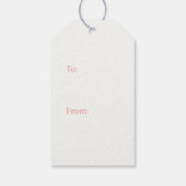 Schattigee retro kerstbomen roze vakantie cadeaulabel (Achterkant)