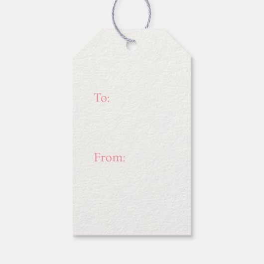 Schattigee retro kerstbomen roze vakantie cadeaulabel (Achterkant)