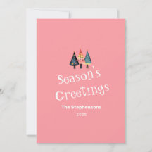 Schattigee Retro Kerstbomen Roze Vlakke Vakantie K