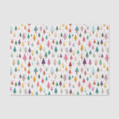 Schattigee Retro Kerstbomen Weefselpapier Tissuepapier (Voorkant)