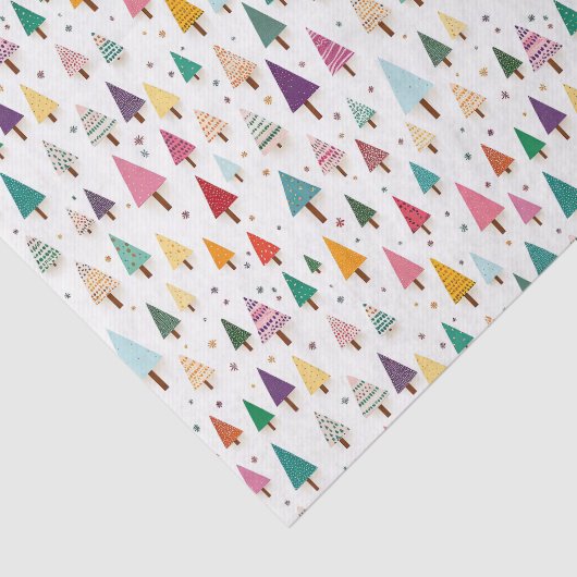 Schattigee Retro Kerstbomen Weefselpapier Tissuepapier (Detail)