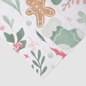 Schattigee retro kerstdingen Illustratiepatroon Tissuepapier (Detail)