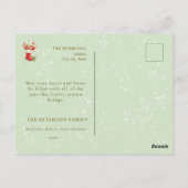 Schattigee  Retro Kerstelfen Sage Green Briefkaart (Achterkant)
