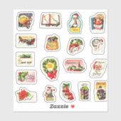 Schattigee  Retro Kerstenveloppe Afdichtingen Set Sticker (Vel)