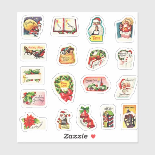 Schattigee Retro Kerstenveloppe Afdichtingen Set Sticker (Vel)