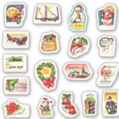 Schattigee Retro Kerstenveloppe Afdichtingen Set Sticker (Voorkant)