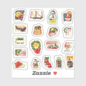 Schattigee Retro Kerstenveloppe Afdichtingen Set Sticker (Vel)