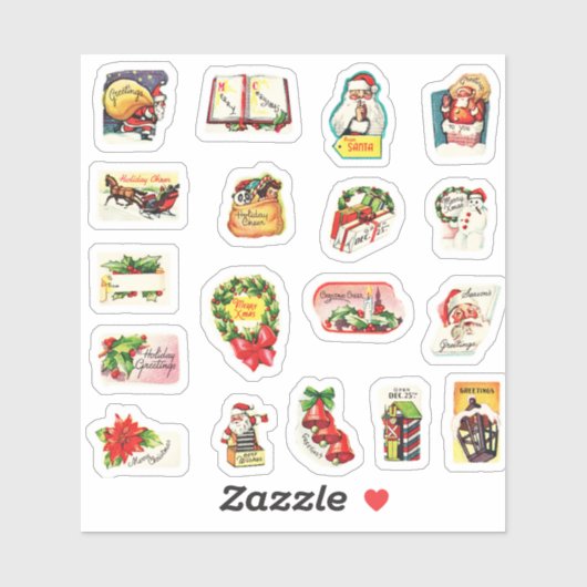 Schattigee Retro Kerstenveloppe Afdichtingen Set Sticker (Vel)