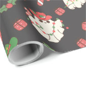 Schattigee retro kerstgeest cadeaupapier (Rol Hoek)