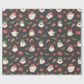 Schattigee retro kerstgeest cadeaupapier (Vlak)