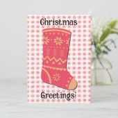 Schattigee retro kerstkous vakantie Kaart (Staand voorkant)