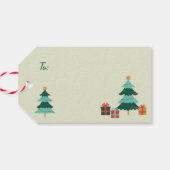 Schattigee Retro Kerstman aanpasbare opknoping Gi Cadeaulabel (Achterkant Horizontaal)