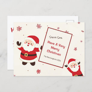 Schattigee Retro Kerstman Briefkaart