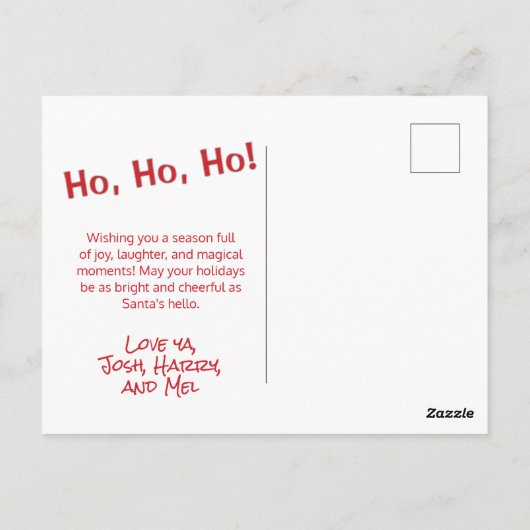 Schattigee Retro Kerstman Briefkaart (Achterkant)