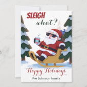 Schattigee retro kerstman en slee kerst Kaart (Voorkant)